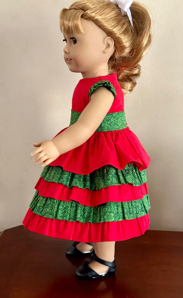 Holidays and Celebrations Ruffle Dress Pattern for 18" dolls