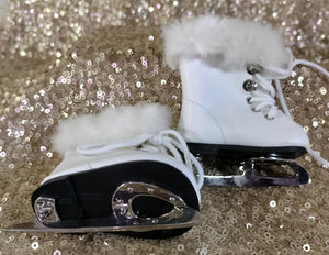 American Girl - Ice Skates for 18" Doll - Faux fur Edging at Top