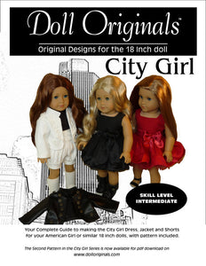 City Girl Dress, Jacket and Shorts Pattern for 18" dolls