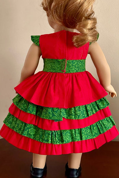 Holidays and Celebrations Ruffle Dress Pattern for 18" dolls