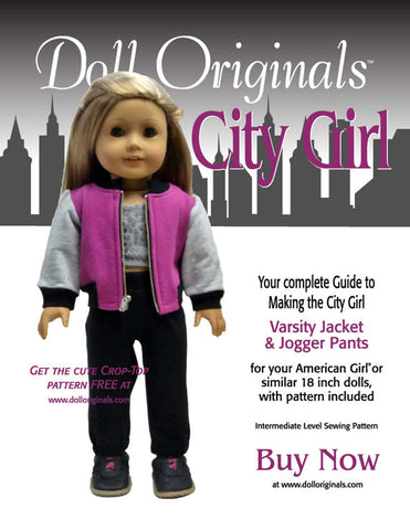 City Girl Varsity Jacket & Jogger Pants Pattern for 18 inch dolls